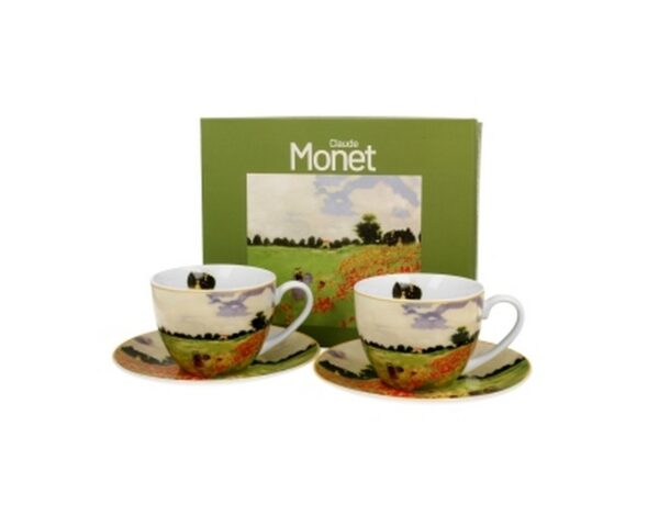 D-SET 2 ŠALICE SA TANJURIĆEM MONET POLJE MAKOVA