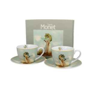 D-SET ŠALICE SA TANJURIĆEM MONET ŽENA SA KIŠ.
