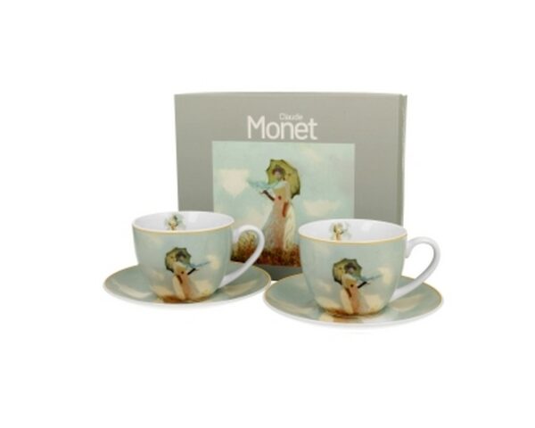 D-SET ŠALICE SA TANJURIĆEM MONET ŽENA SA KIŠ.